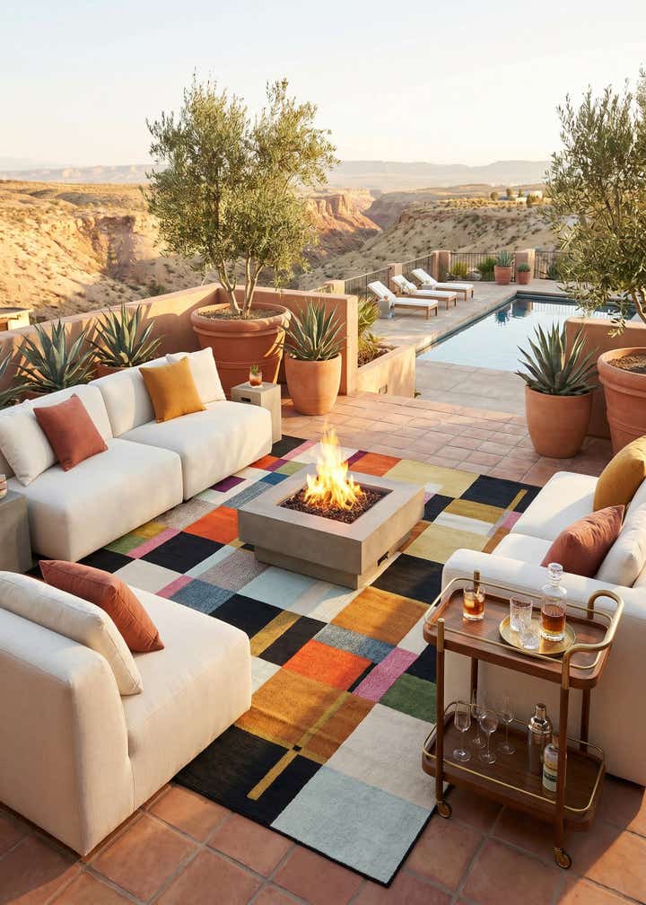 10' x 10' Easy-Clean Casablanca Indoor / Outdoor Square Rug