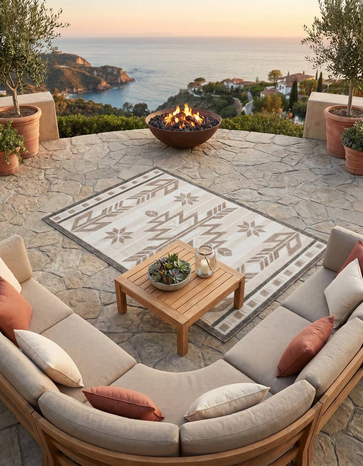 Detail image of 5' x 8' Easy-Clean Modern Indoor / Outdoor Rug