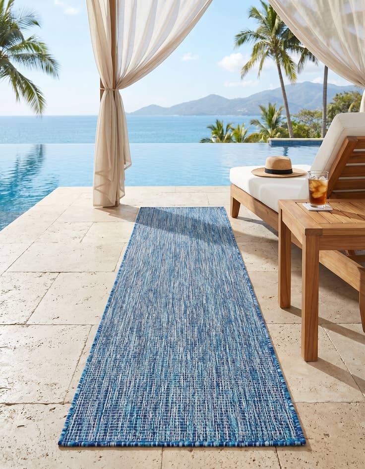 Detail image of 2' x 6' Easy-Clean Solid Indoor / Outdoor Runner Rug