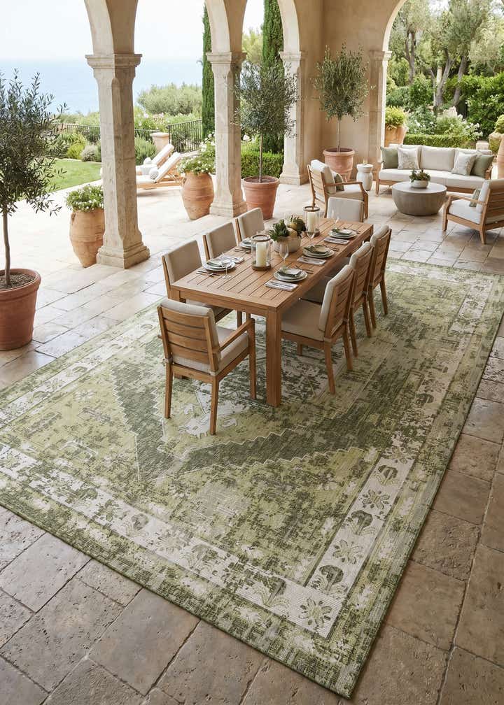10' x 14' Easy-Clean Traditional Indoor / Outdoor Rug