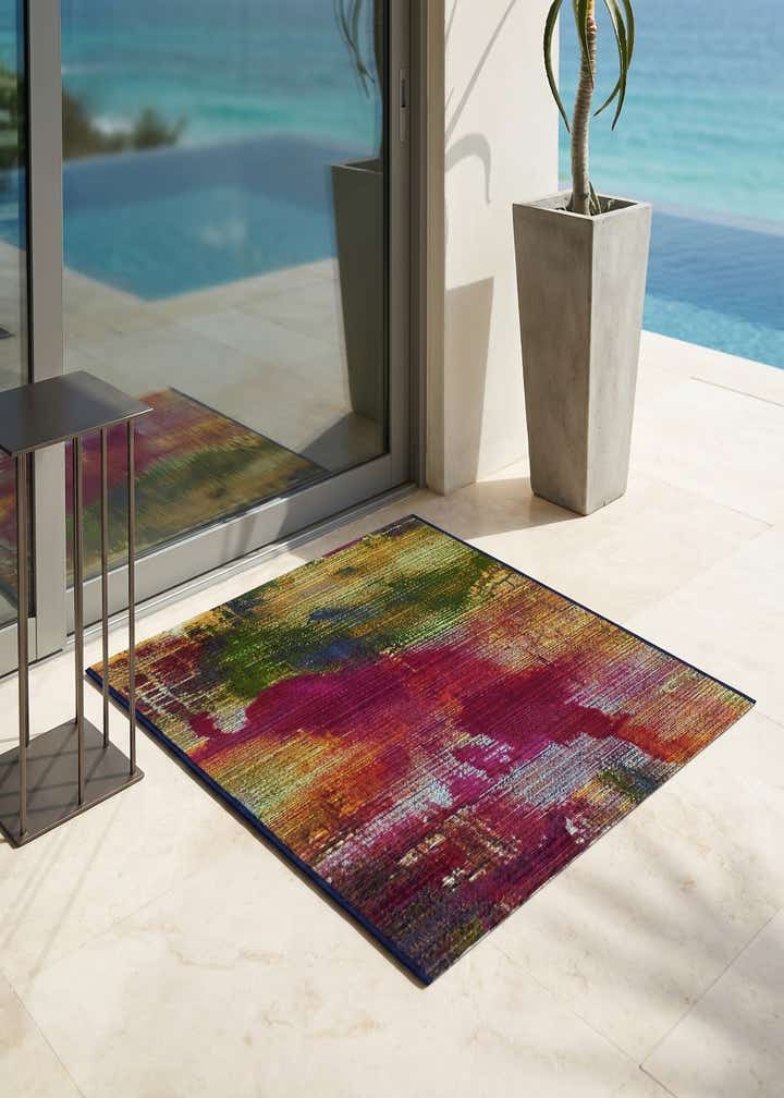 2' 2 x 3' Easy-Clean Modern Indoor / Outdoor Rug