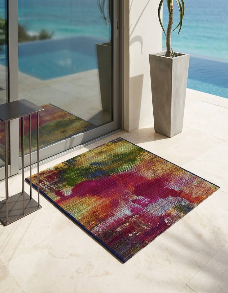 Detail image of 2' 2 x 3' Easy-Clean Modern Indoor / Outdoor Rug