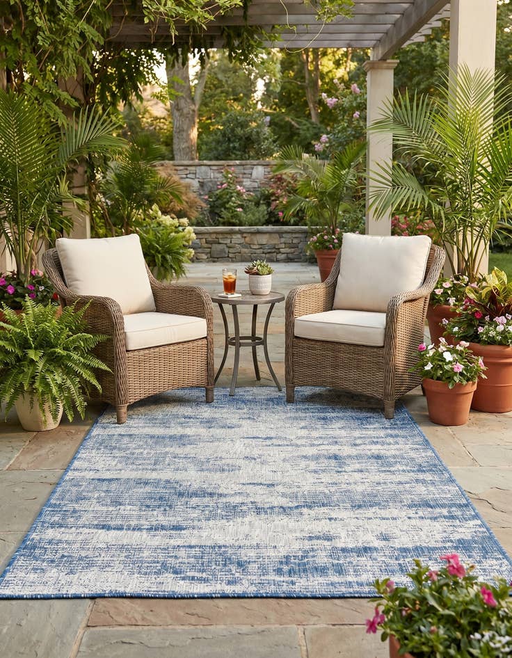 Detail image of 4' x 6' Easy-Clean Modern Indoor / Outdoor Rug