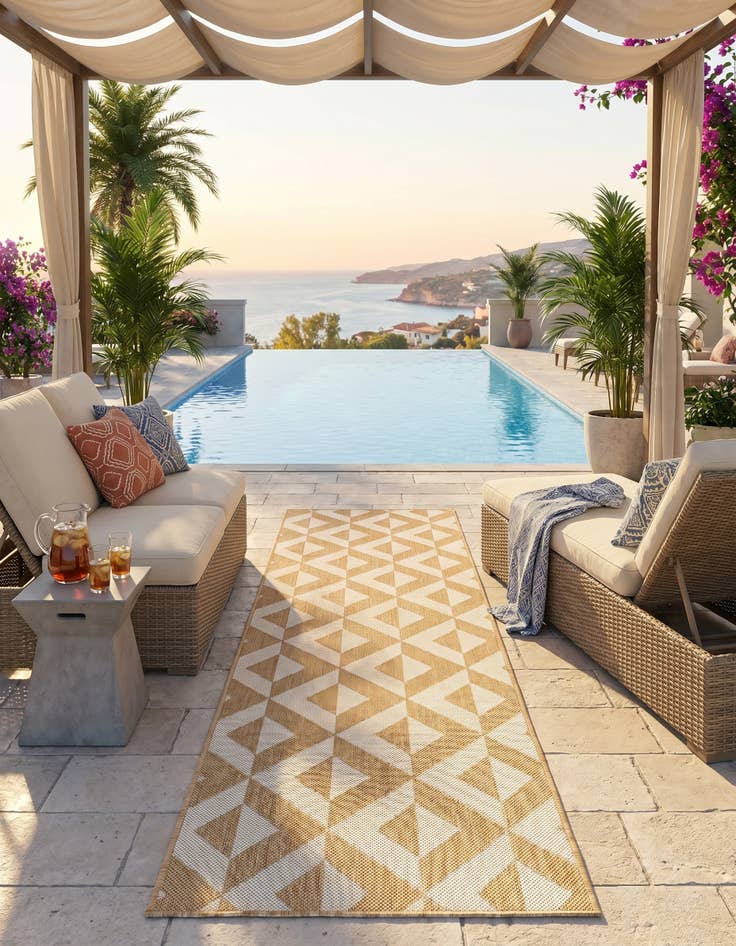 Detail image of 2' x 8' Easy-Clean Jill Zarin Napa Indoor / Outdoor Runner Rug