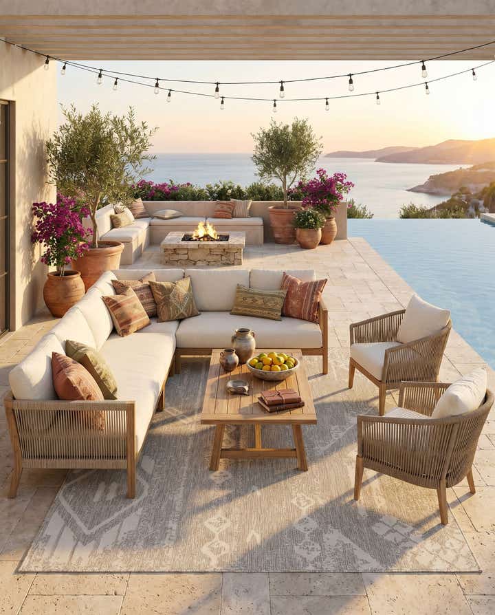 7' x 10' Easy-Clean Bohemian Indoor / Outdoor Rug