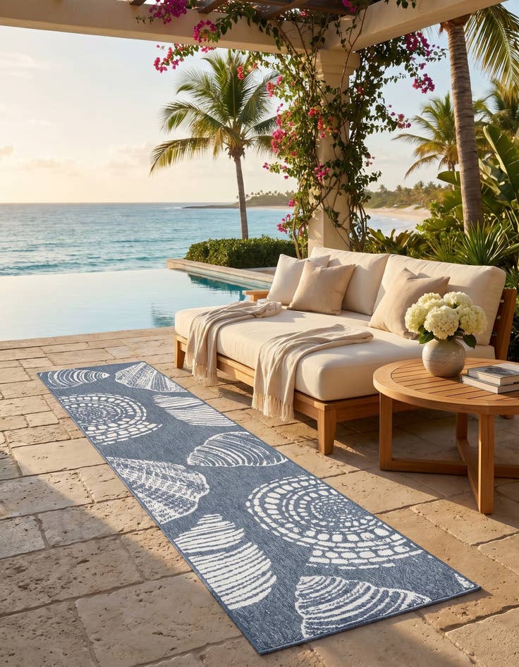Detail image of 2' x 8' Easy-Clean Coastal Indoor / Outdoor Runner Rug
