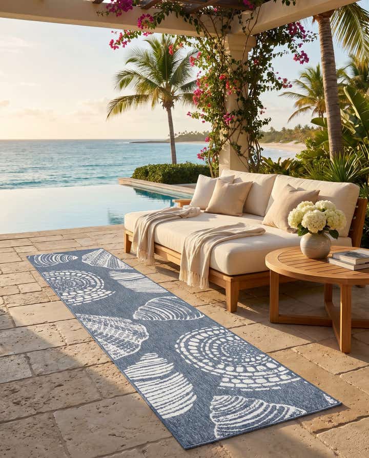 2' x 8' Easy-Clean Coastal Indoor / Outdoor Runner Rug