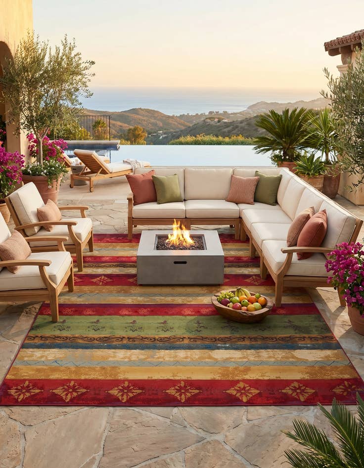 Detail image of 9' x 12' Easy-Clean Modern Indoor / Outdoor Rug