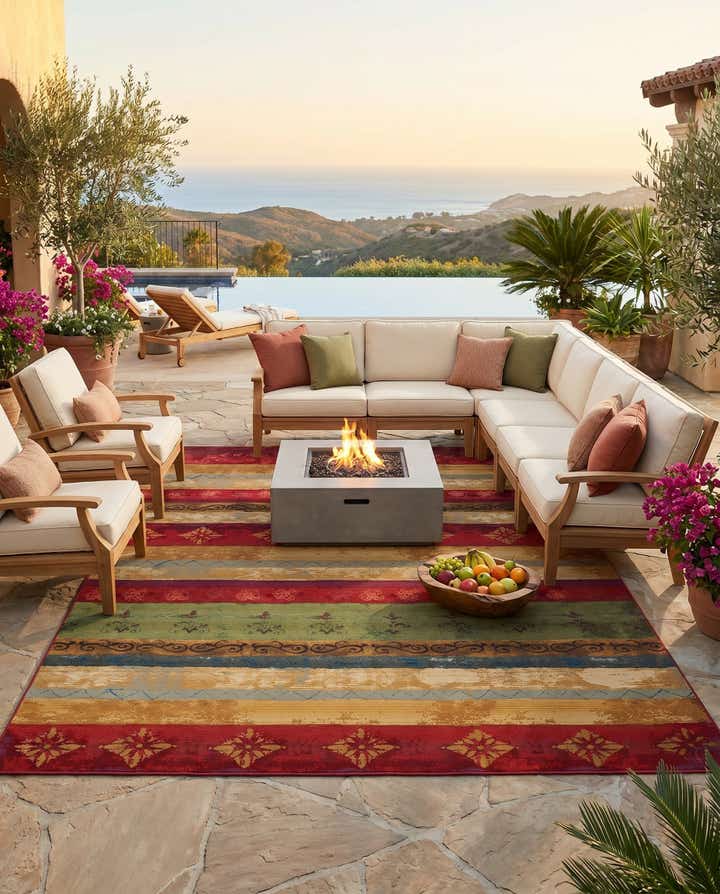 9' x 12' Easy-Clean Modern Indoor / Outdoor Rug