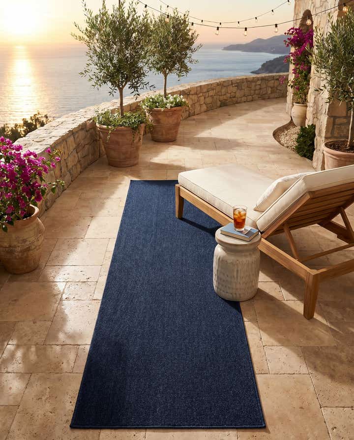 2' 7 x 12' Easy-Clean Solid Indoor / Outdoor Runner Rug