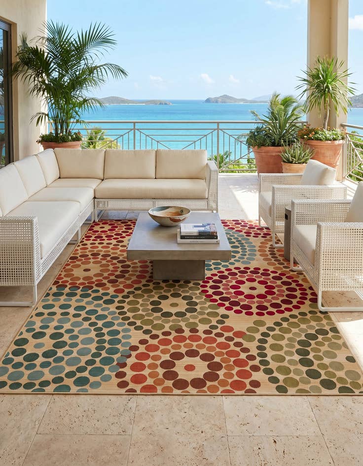 Detail image of 7' x 10' Easy-Clean Modern Indoor / Outdoor Rug