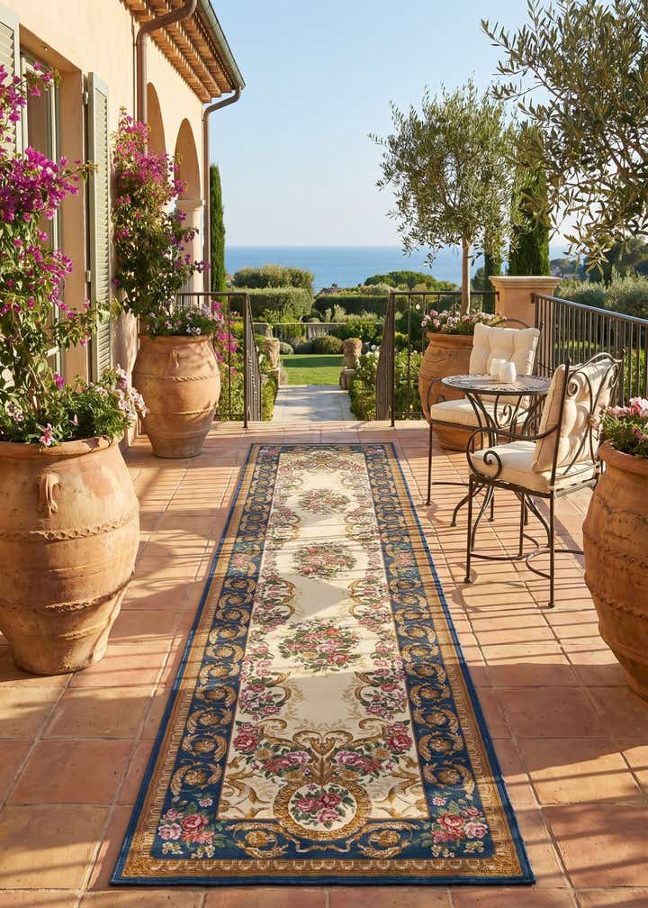 2' 7 x 12' Easy-Clean Traditional Indoor / Outdoor Runner Rug