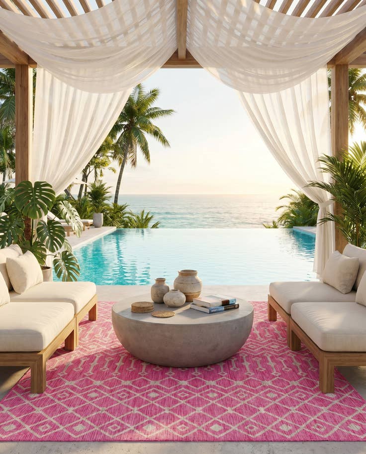 Detail image of 7' x 10' Easy-Clean Lattice Indoor / Outdoor Rug