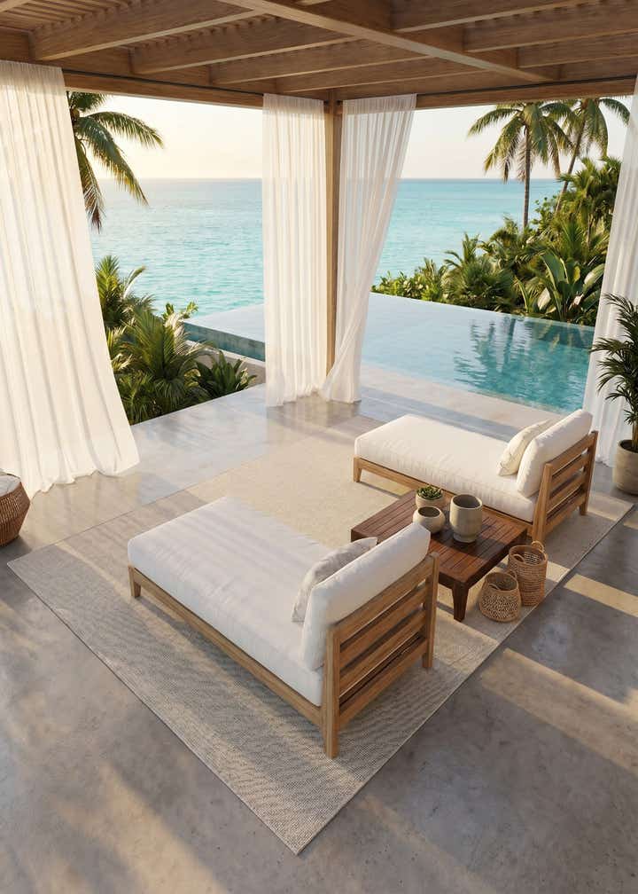 10' x 14' Easy-Clean Solid Indoor / Outdoor Rug