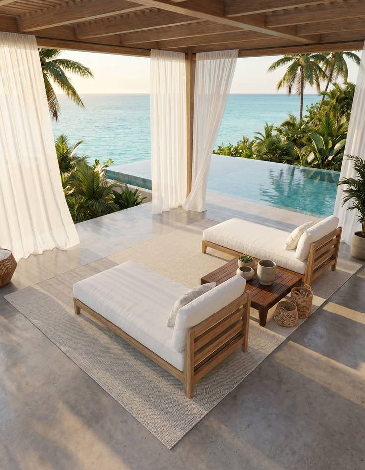 Detail image of 10' x 14' Easy-Clean Solid Indoor / Outdoor Rug