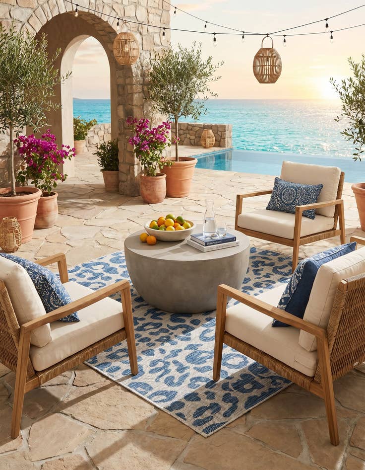 Detail image of 6' x 6' Easy-Clean Safari Indoor / Outdoor Square Rug