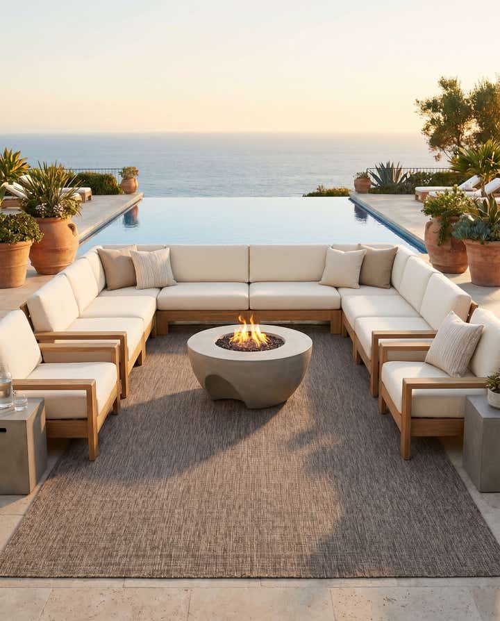 10' x 14' 1 Easy-Clean Solid Indoor / Outdoor Rug