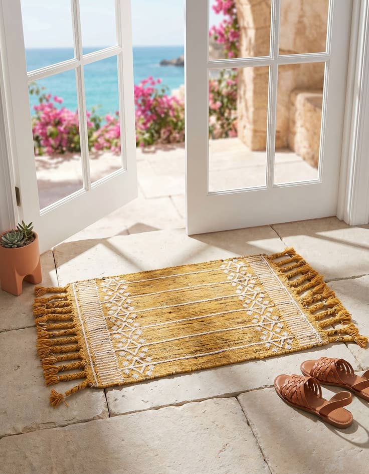 Detail image of 2' x 3' 1 Easy-Clean Eco Bohemian Indoor / Outdoor Rug