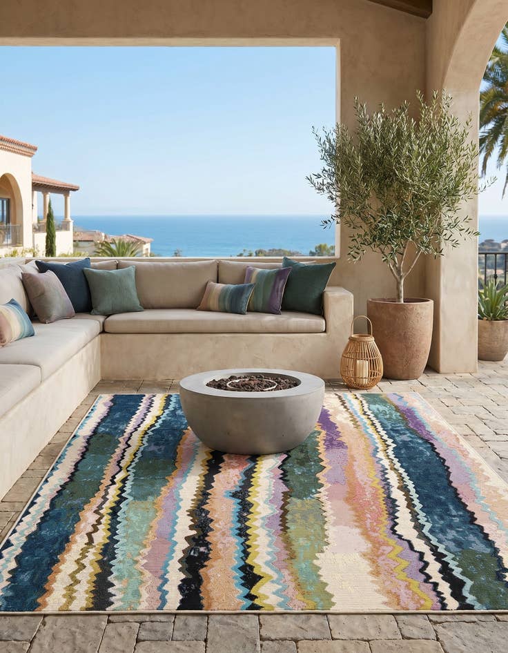 Detail image of 5' x 7' Easy-Clean Modern Indoor / Outdoor Rug