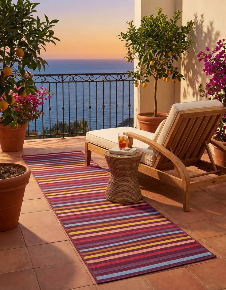 Detail image of 2' x 8' Easy-Clean Ribbon Indoor / Outdoor Runner Rug