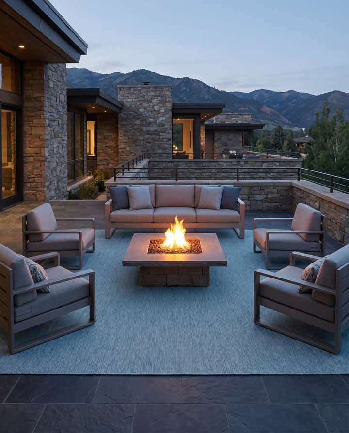 10' 8 x 10' 8 Easy-Clean Solid Indoor / Outdoor Square Rug