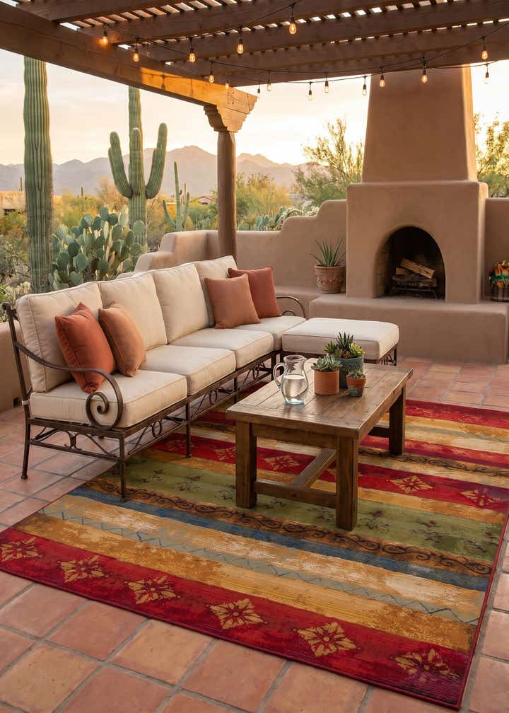 7' 10 x 10' Easy-Clean Modern Indoor / Outdoor Rug