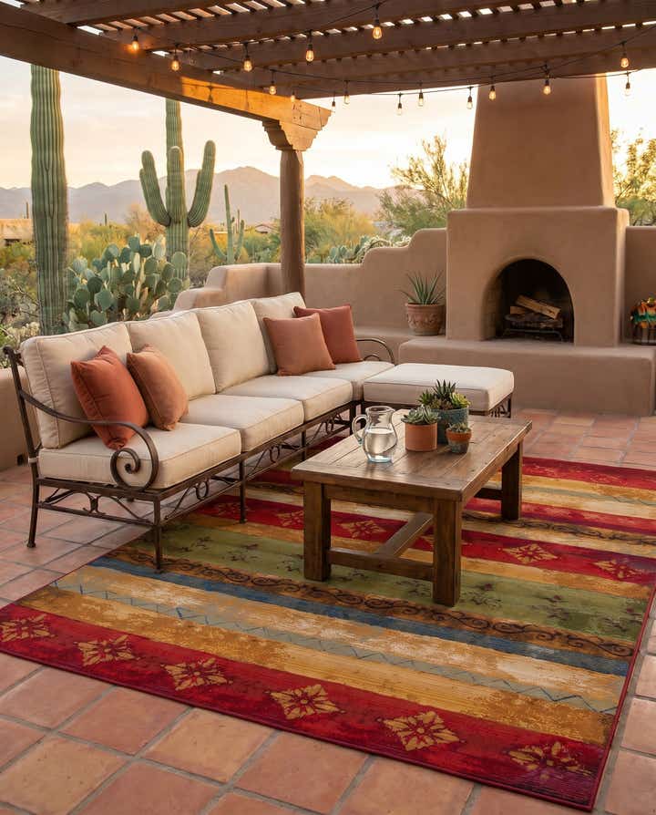 7' 10 x 10' Easy-Clean Modern Indoor / Outdoor Rug