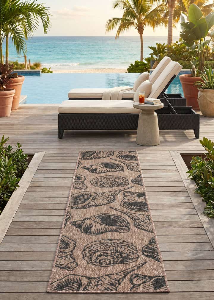 2' x 8' Easy-Clean Coastal Indoor / Outdoor Runner Rug