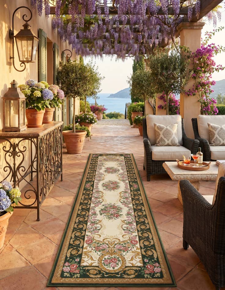 Detail image of 2' 7 x 12' Easy-Clean Traditional Indoor / Outdoor Runner Rug