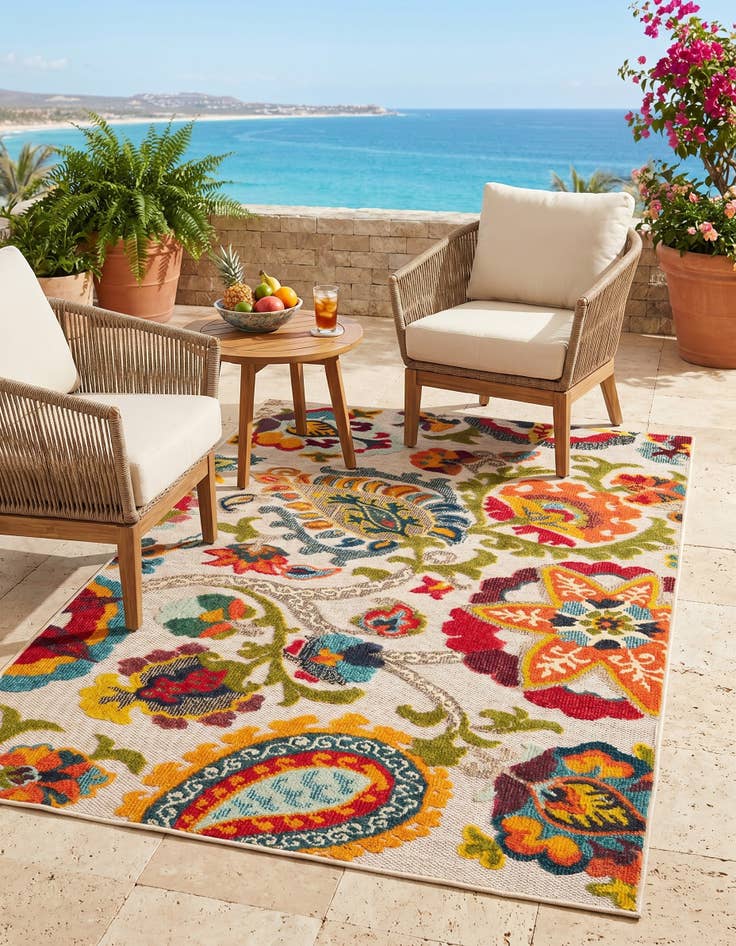Detail image of 4' x 6' Easy-Clean Casablanca Indoor / Outdoor Rug