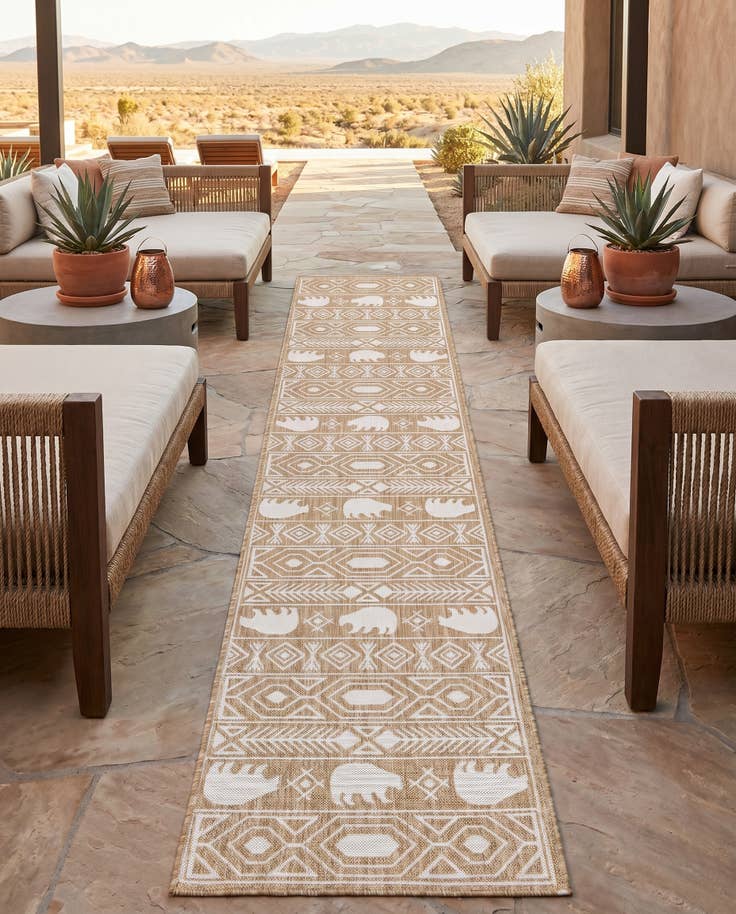 Detail image of 2' 7 x 12' Easy-Clean Southwestern Indoor / Outdoor Runner Rug