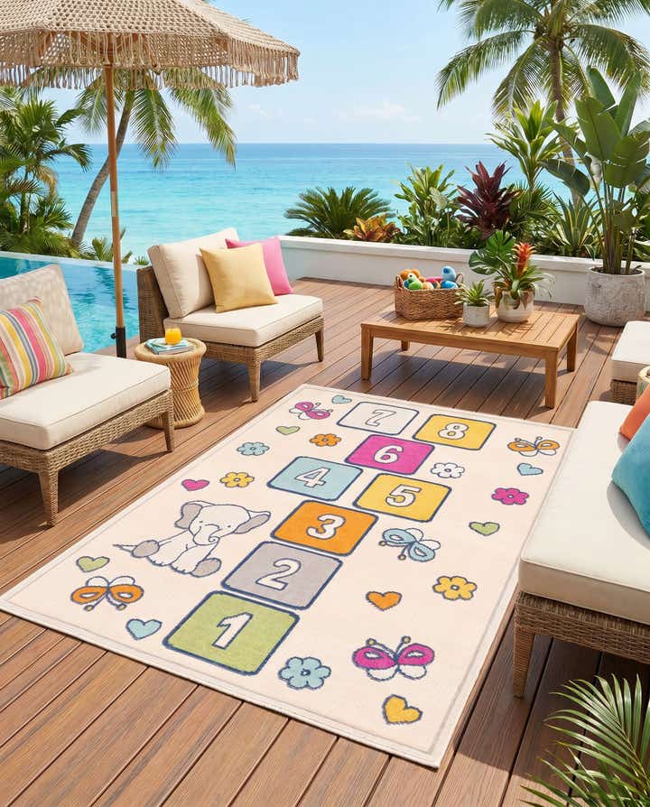 5' 3 x 7' 7 Easy-Clean Indoor / Outdoor Rug