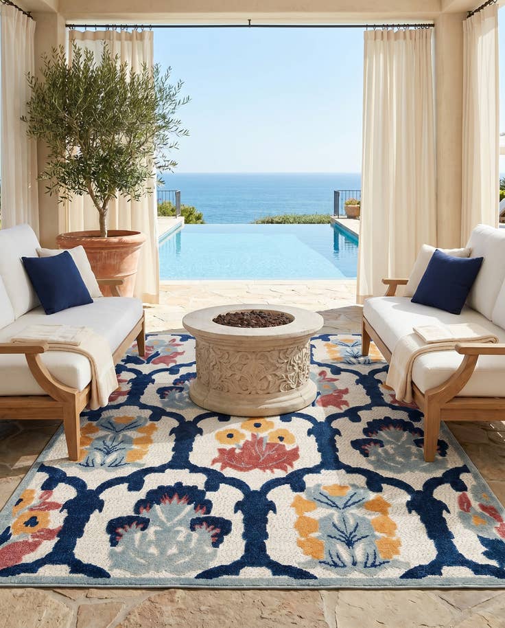 Detail image of 6' x 9' Easy-Clean Belize Indoor / Outdoor Rug