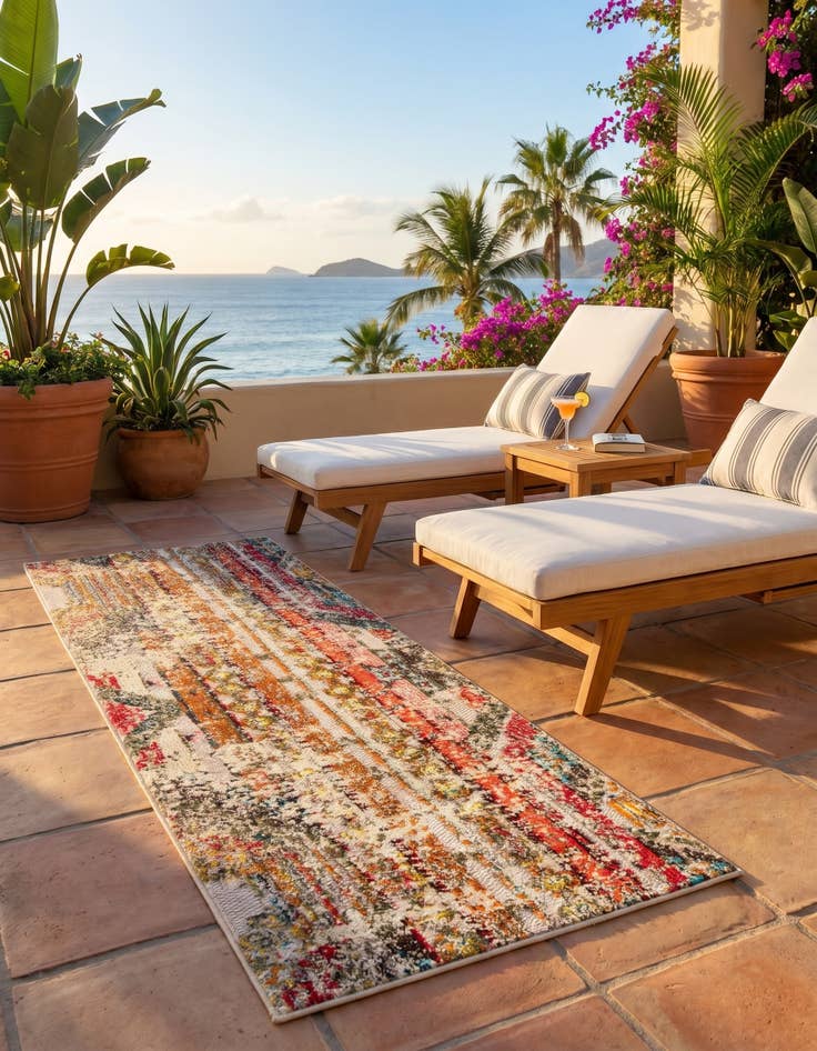 Detail image of 2' x 5' Easy-Clean Casablanca Indoor / Outdoor Runner Rug