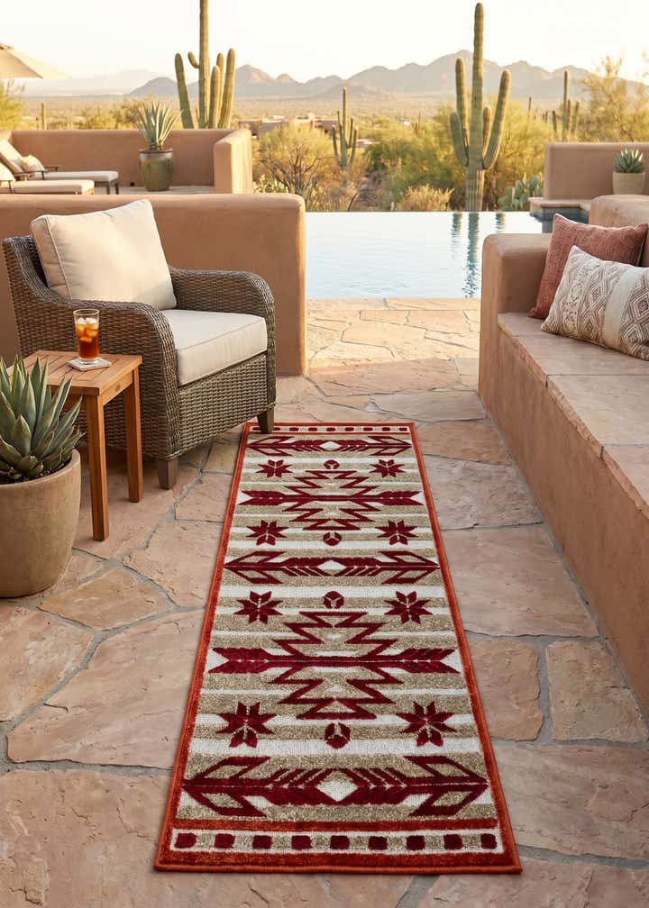 2' x 6' Easy-Clean Modern Indoor / Outdoor Runner Rug