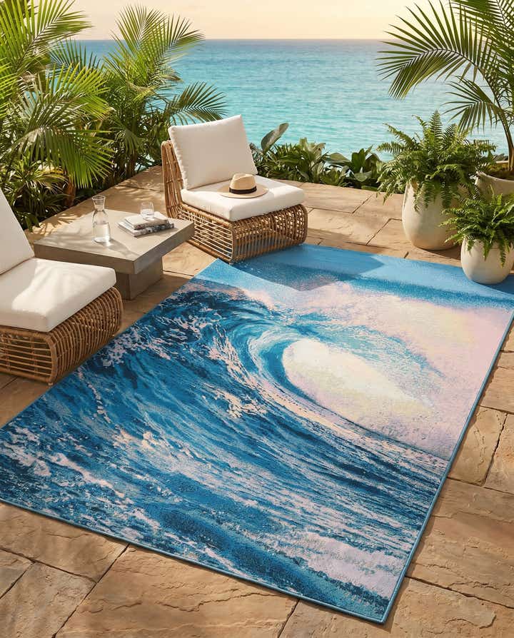 5' 3 x 8' Easy-Clean Modern Indoor / Outdoor Rug