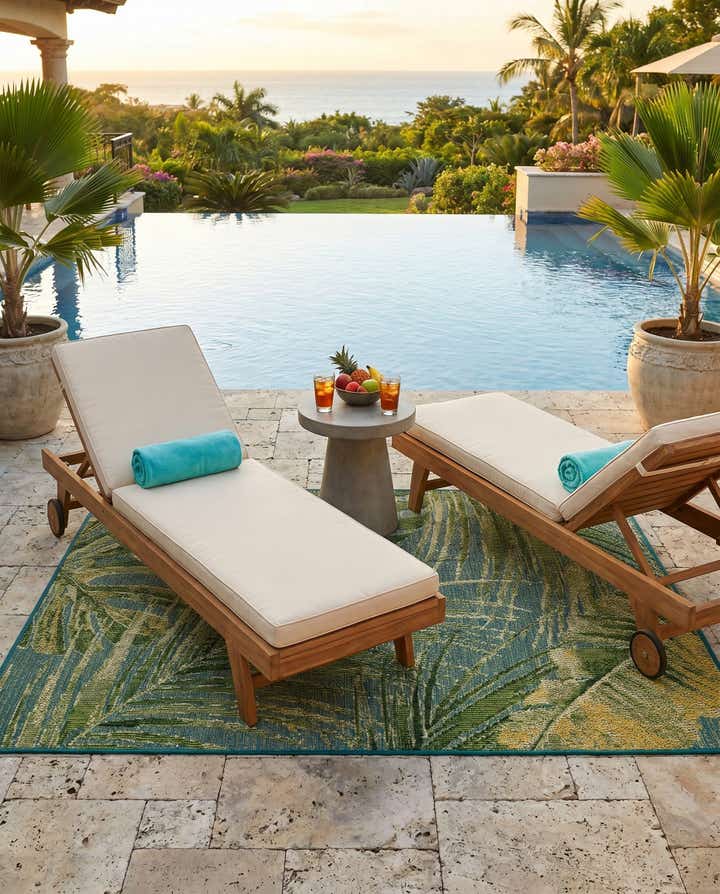 4' x 6' Easy-Clean Botanical Indoor / Outdoor Rug