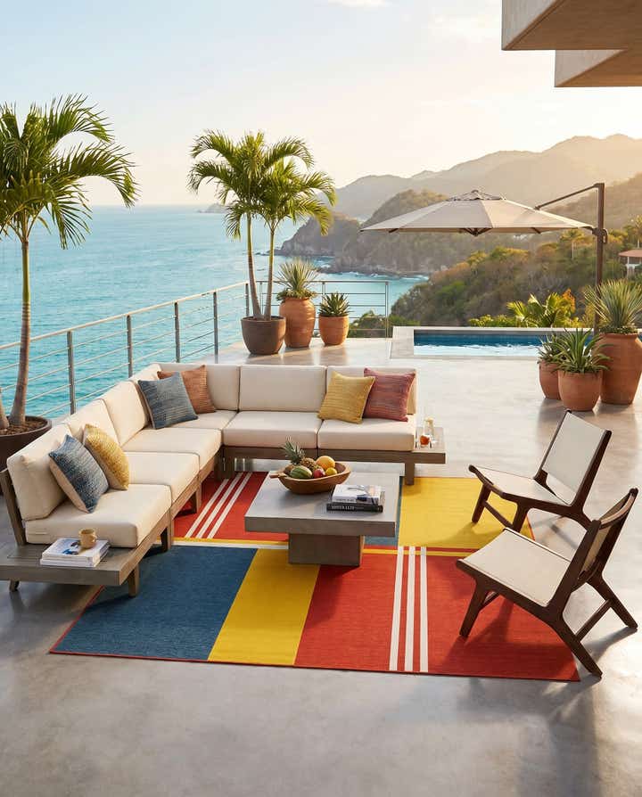 9' x 12' Easy-Clean Modern Indoor / Outdoor Rug