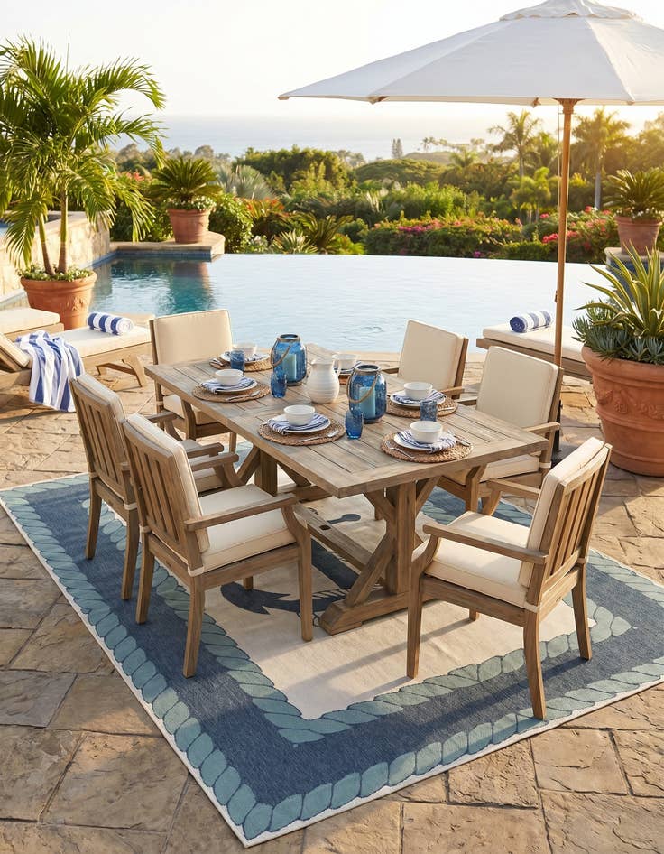Detail image of 9' x 12' Easy-Clean Coastal Indoor / Outdoor Rug