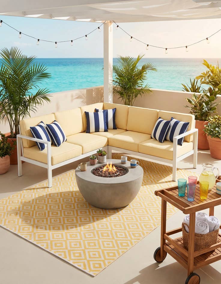 Detail image of 5' 3 x 8' Easy-Clean Jill Zarin Costa Rica Indoor / Outdoor Rug