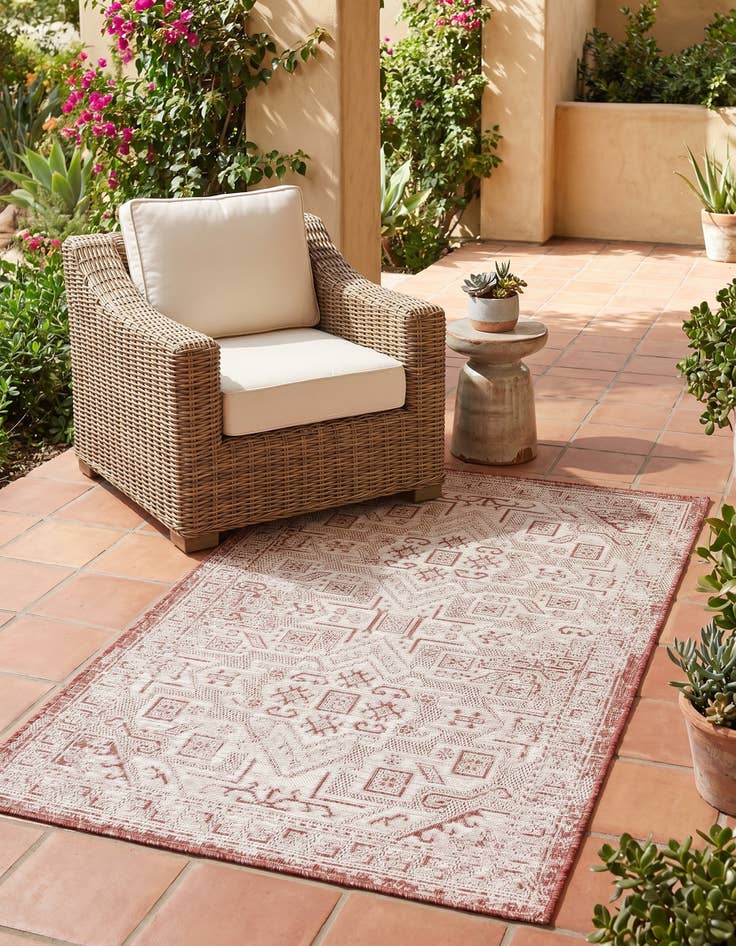 Detail image of 3' x 5' 3 Easy-Clean Aztec Indoor / Outdoor Rug