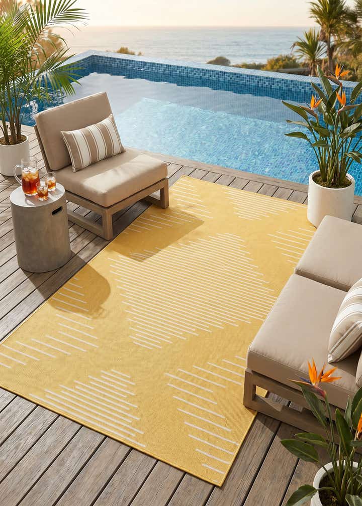 5' 3 x 8' Easy-Clean Modern Indoor / Outdoor Rug