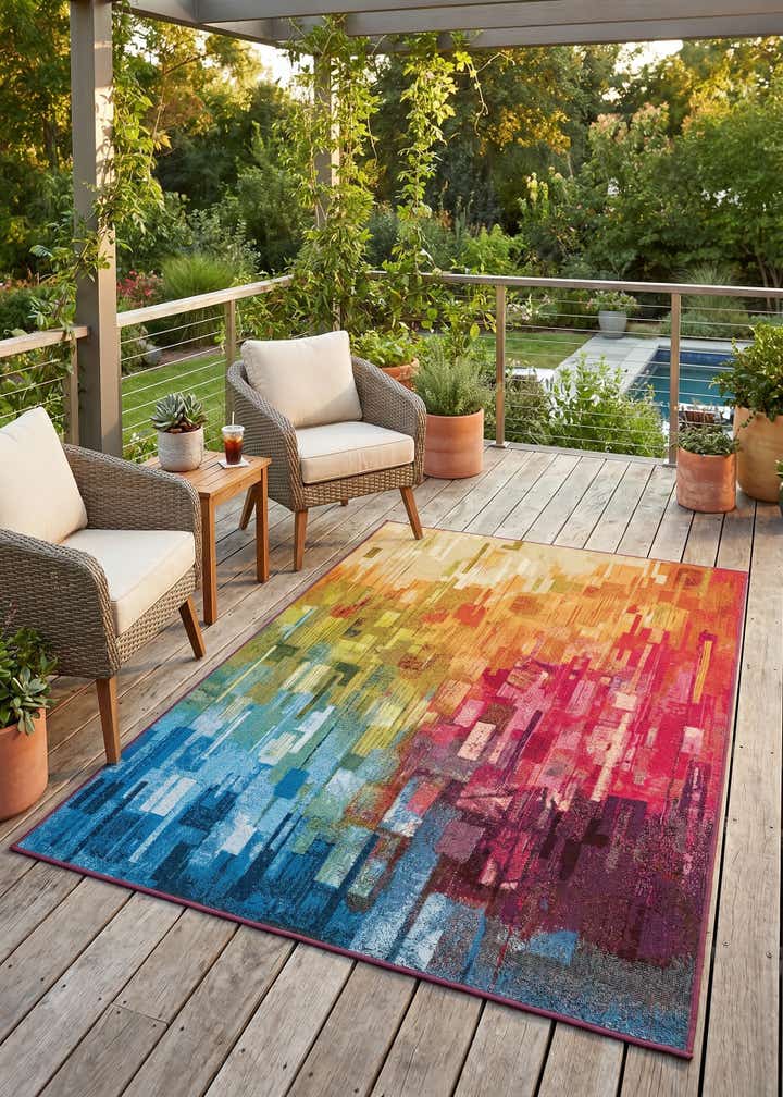 4' x 6' Easy-Clean Modern Indoor / Outdoor Rug