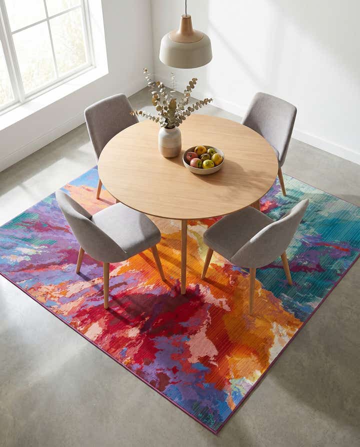 6' x 6' Easy-Clean Modern Indoor / Outdoor Square Rug