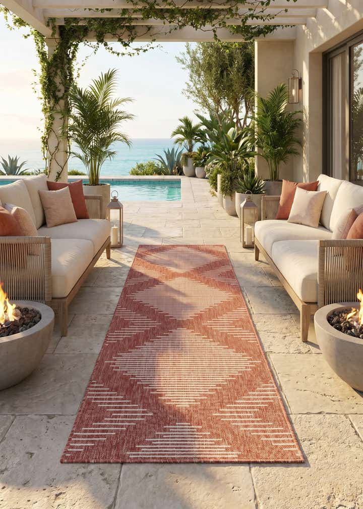 2' x 8' Easy-Clean Modern Indoor / Outdoor Runner Rug