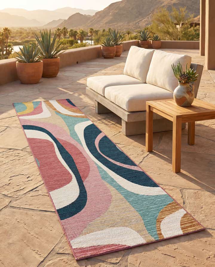 2' x 8' Easy-Clean Modern Indoor / Outdoor Runner Rug