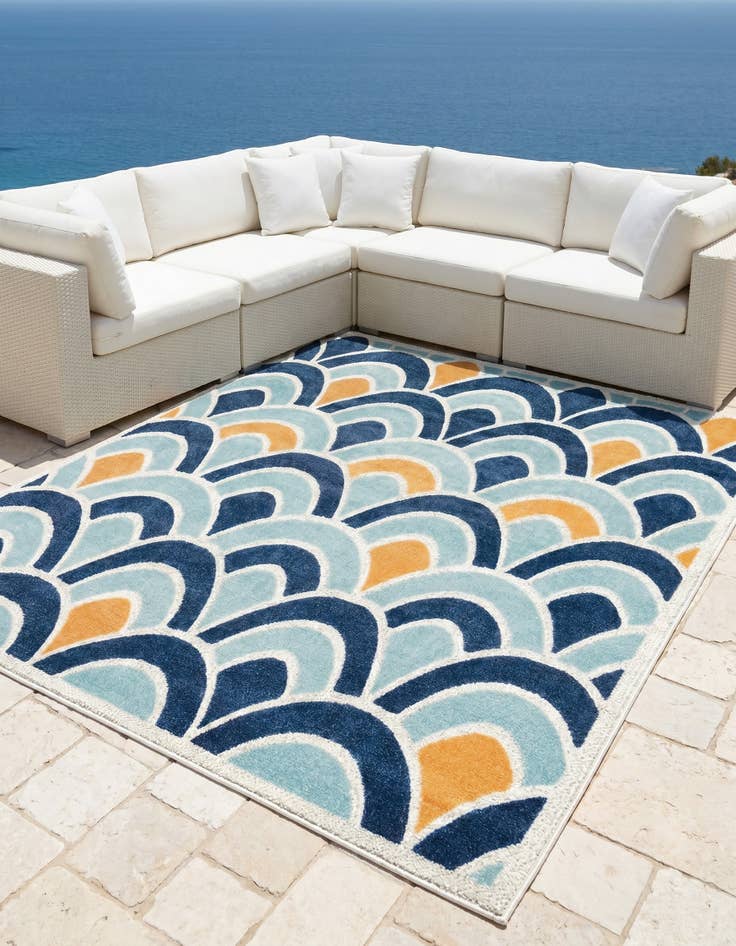 Detail image of 7' 10 x 10' Easy-Clean Belize Indoor / Outdoor Rug