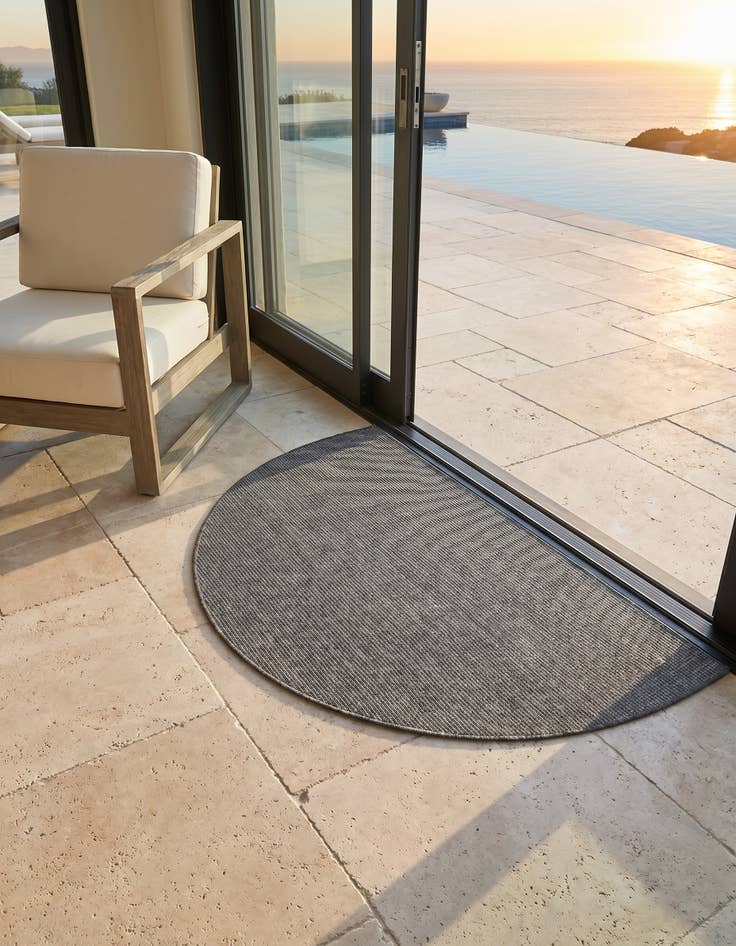 Detail image of 3' x 6' Easy-Clean Solid Indoor / Outdoor Hearth Rug