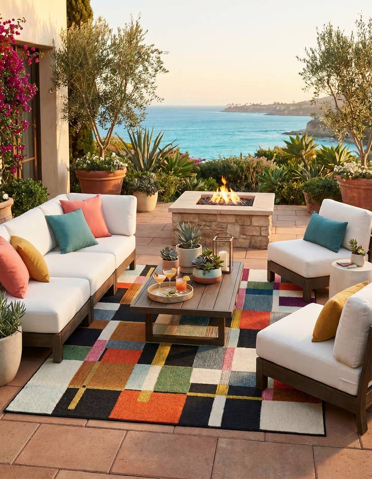 Detail image of 5' x 7' Easy-Clean Casablanca Indoor / Outdoor Rug
