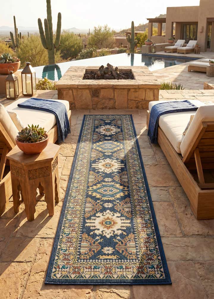 2' 7 x 10' Easy-Clean Baja Indoor / Outdoor Runner Rug